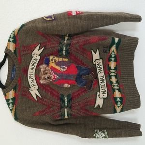 Polo By Ralph Lauren Hiking Bear Outdoors Sweater Mens Size SP